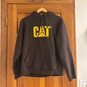 Caterpillar CAT Sweater Men's medium Brown Hoodie Big Logo Pull Over